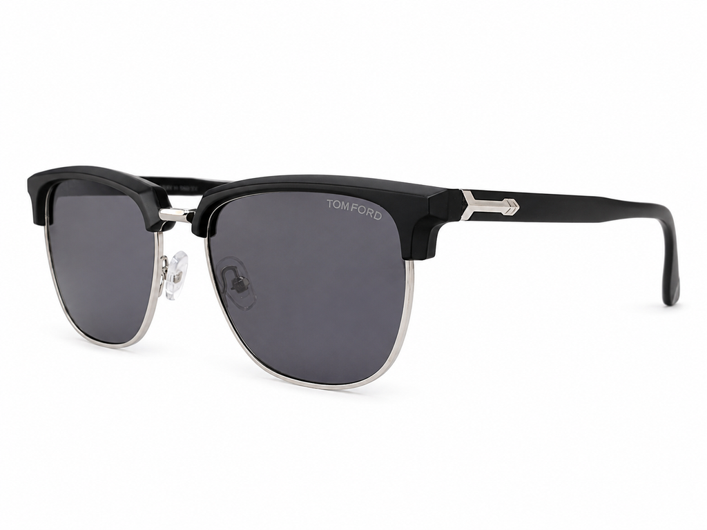 Unisex Bold Clubmaster-Style Browline Sunglasses