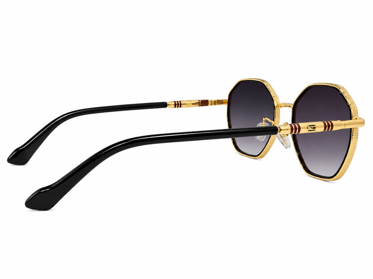 Geometric Metal Frame Sunglasses