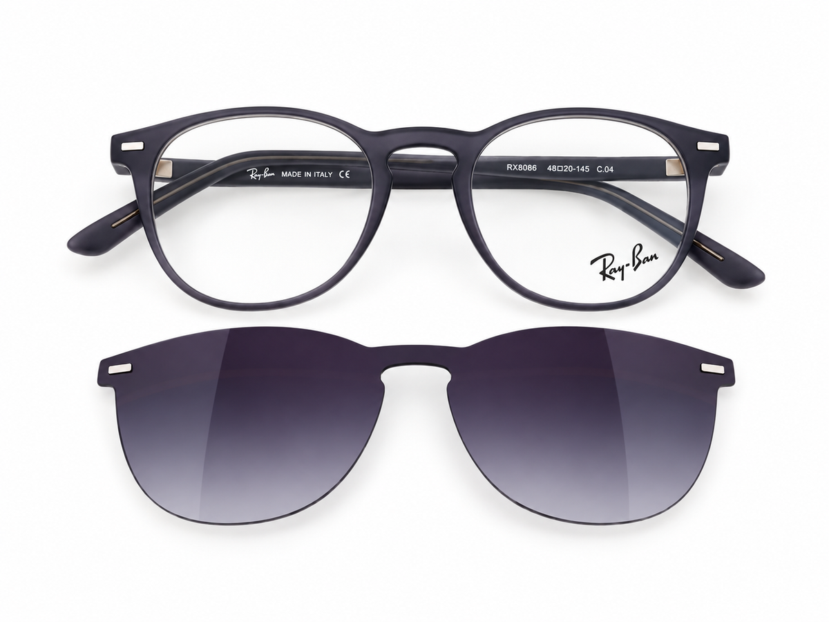 RB8086 Polarized Magnetic Clip-On Eyeglasses – 2-in-1 Optical & Sunglasses Frame