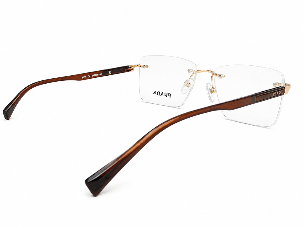 Rimless Square Eyeglasses Frame for Unisex