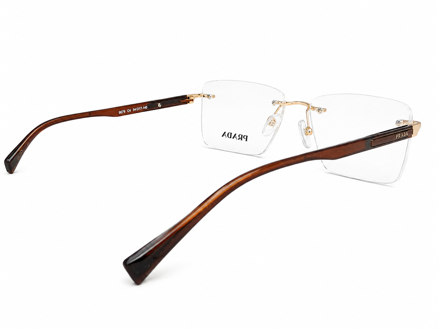 Rimless Square Eyeglasses Frame for Unisex