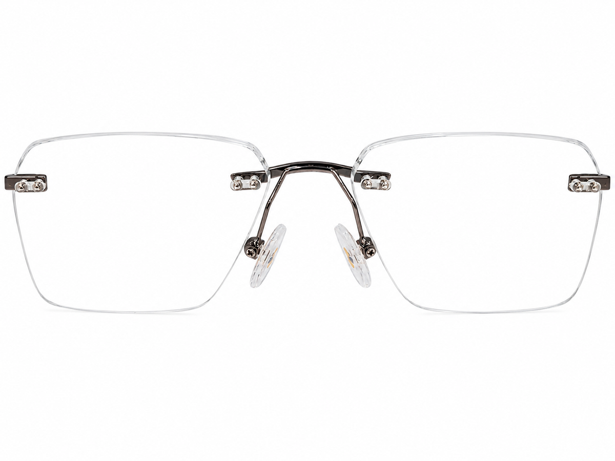 Luxury Rimless Wooden Temple Eyeglasses – Premium Designer Optical Frame