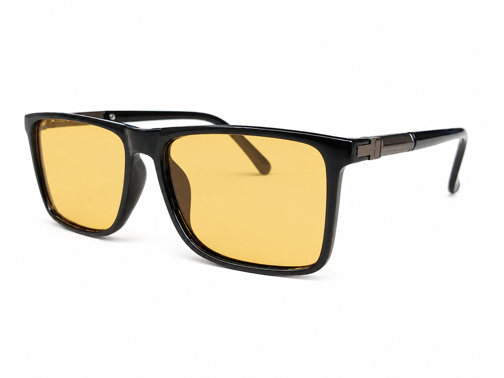 Square Night Vision Driving Glasses – Yellow Lens