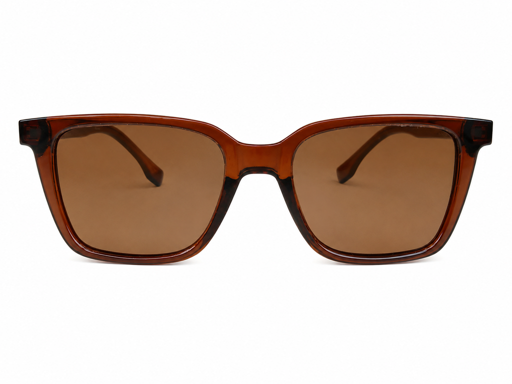 Brown Square Sunglasses – Lightweight Unisex Fashion Eyewear