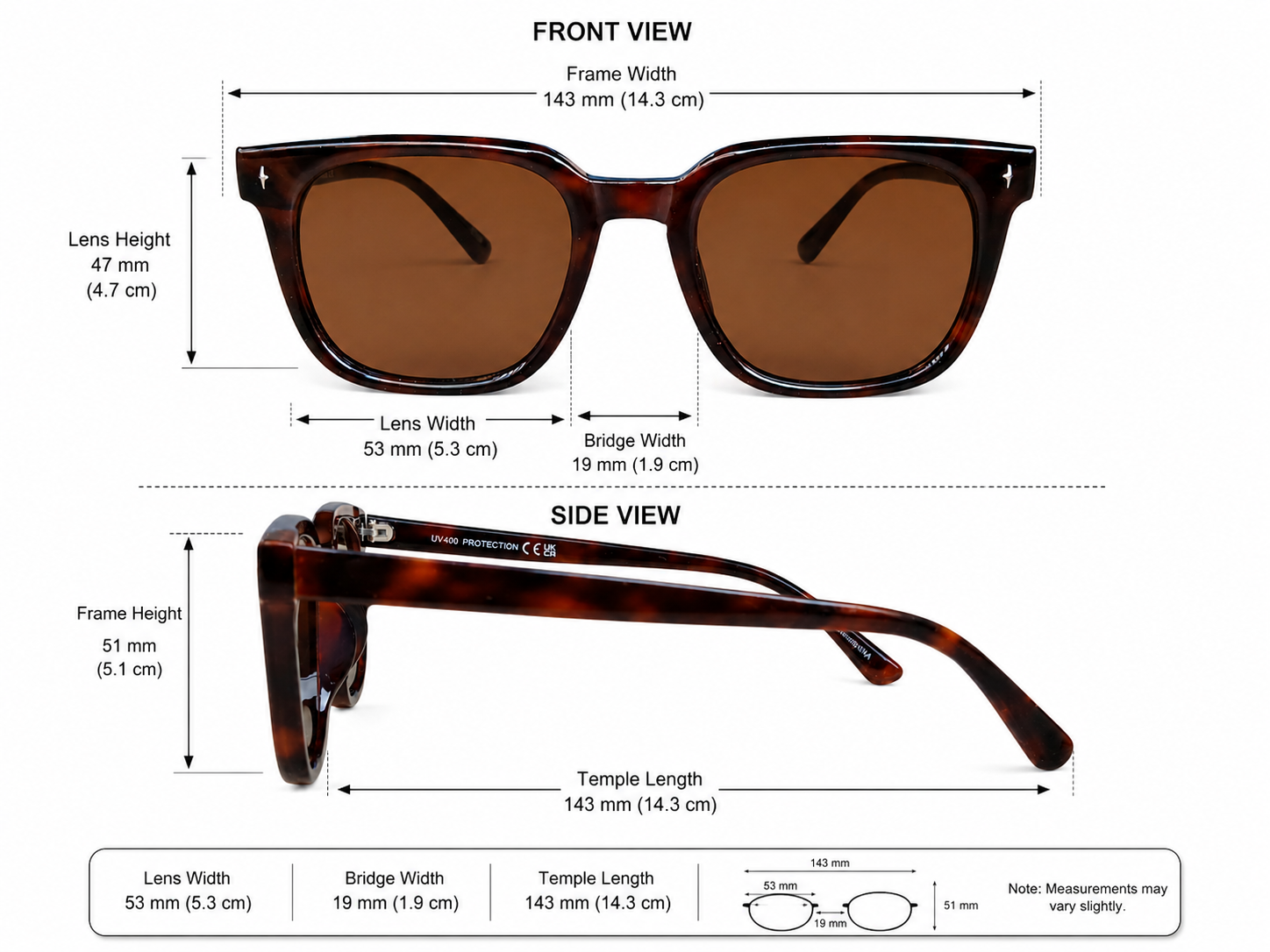 Classic Square Brown Tortoise Sunglasses