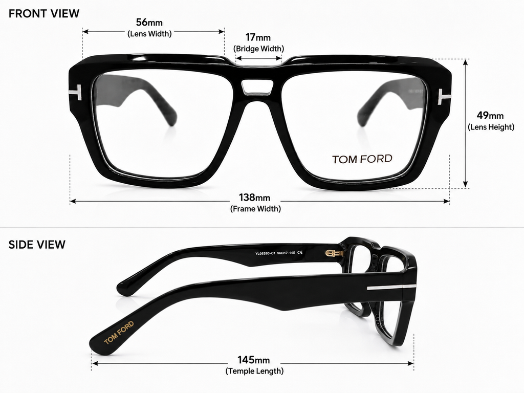 Redford Bold Square Eyeglasses – Black Full Rim Optical Frame