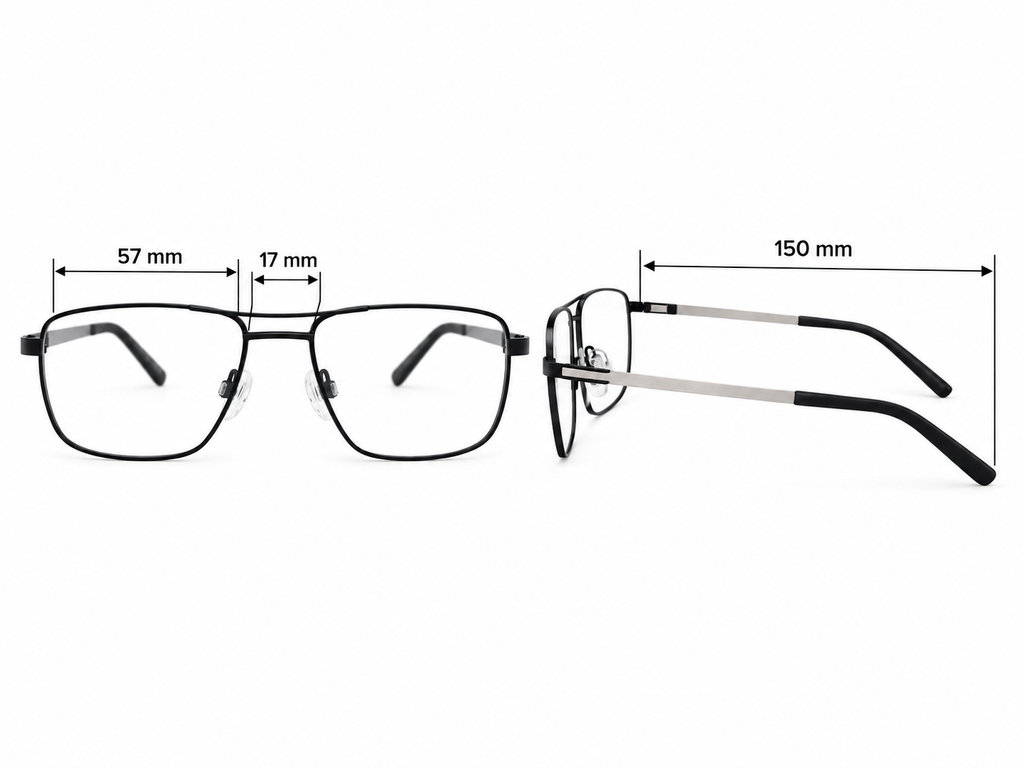 Tech Specs 04 30824768 Double Bridge Rectangular Eyeglasses