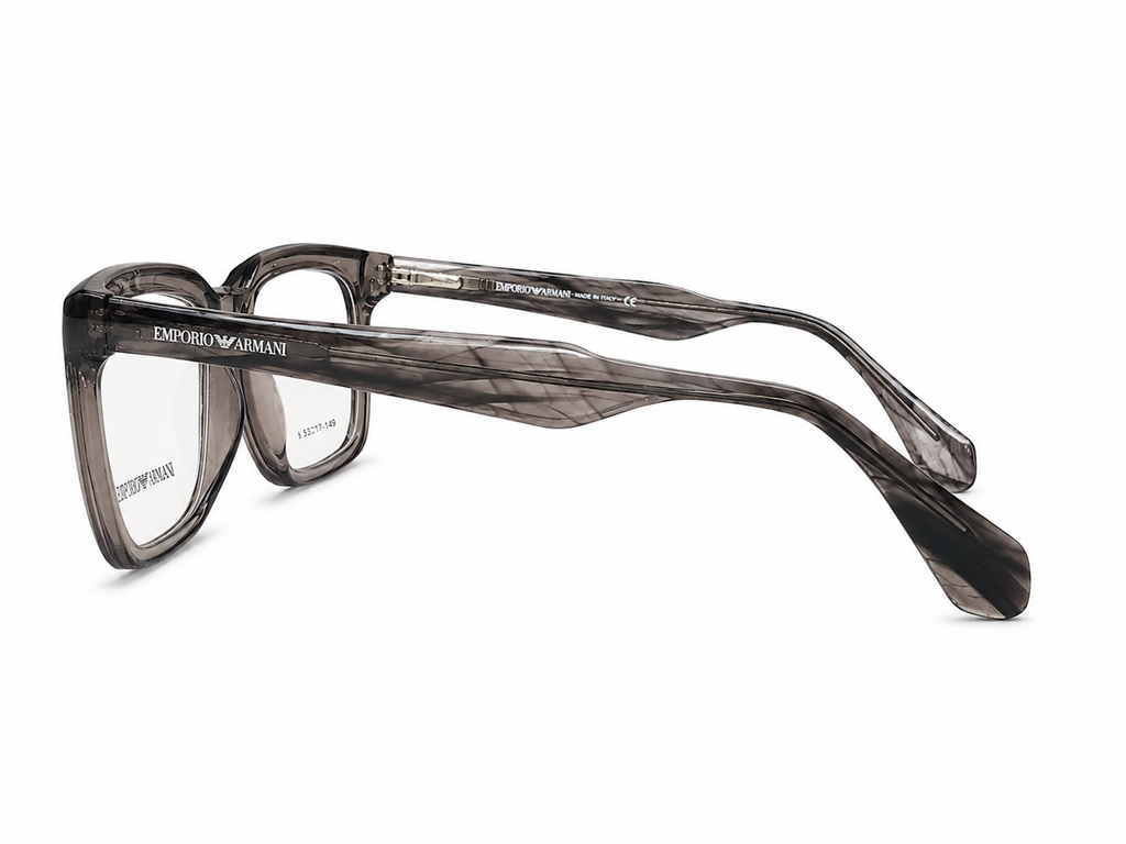 Premium Square Eyeglasses – Transparent Smoke Grey Frame | 53-17-149