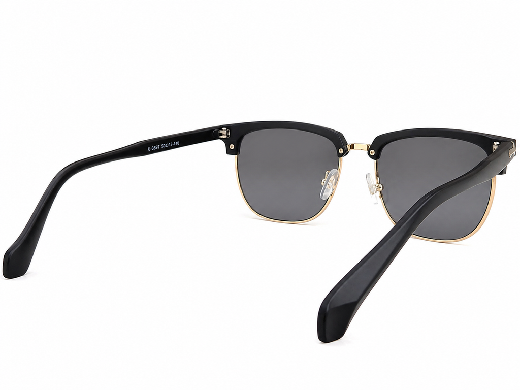 Unisex Bold Clubmaster-Style Browline Sunglasses