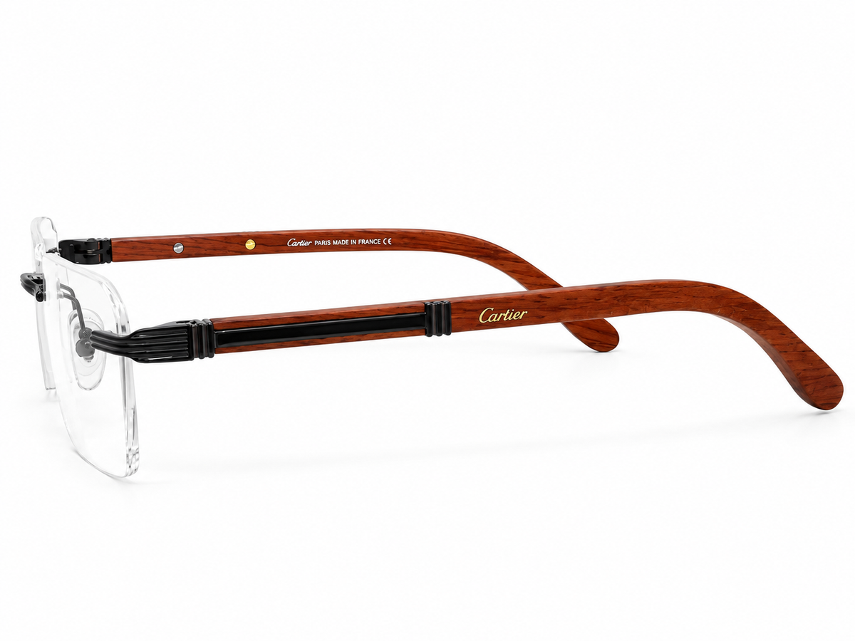 Premium Rimless Wooden Temple Eyeglasses