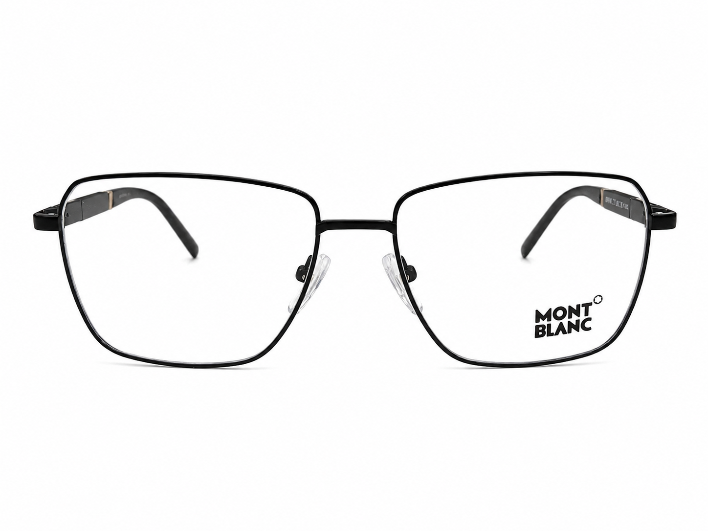 Luxury Metal Square Eyeglass Frame – Black Temples