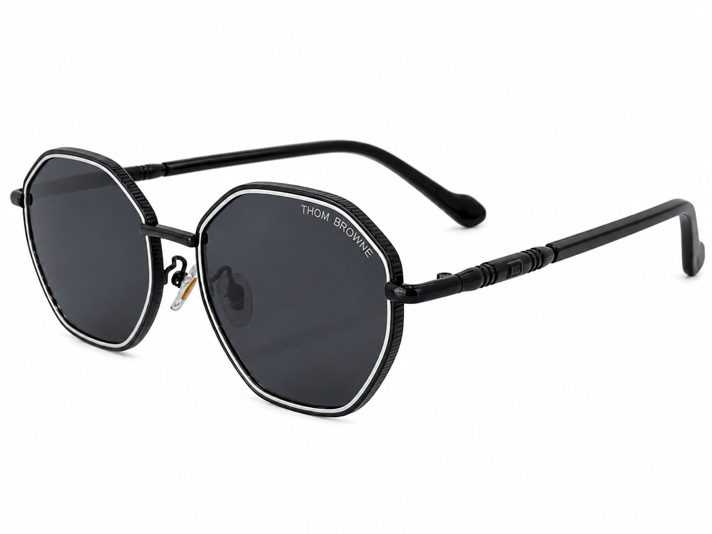 Geometric Metal Frame Sunglasses