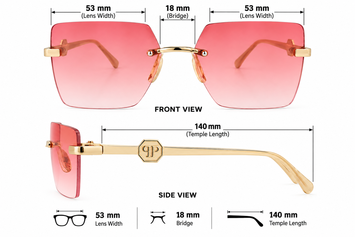 Luxury Rimless Gradient Sunglasses
