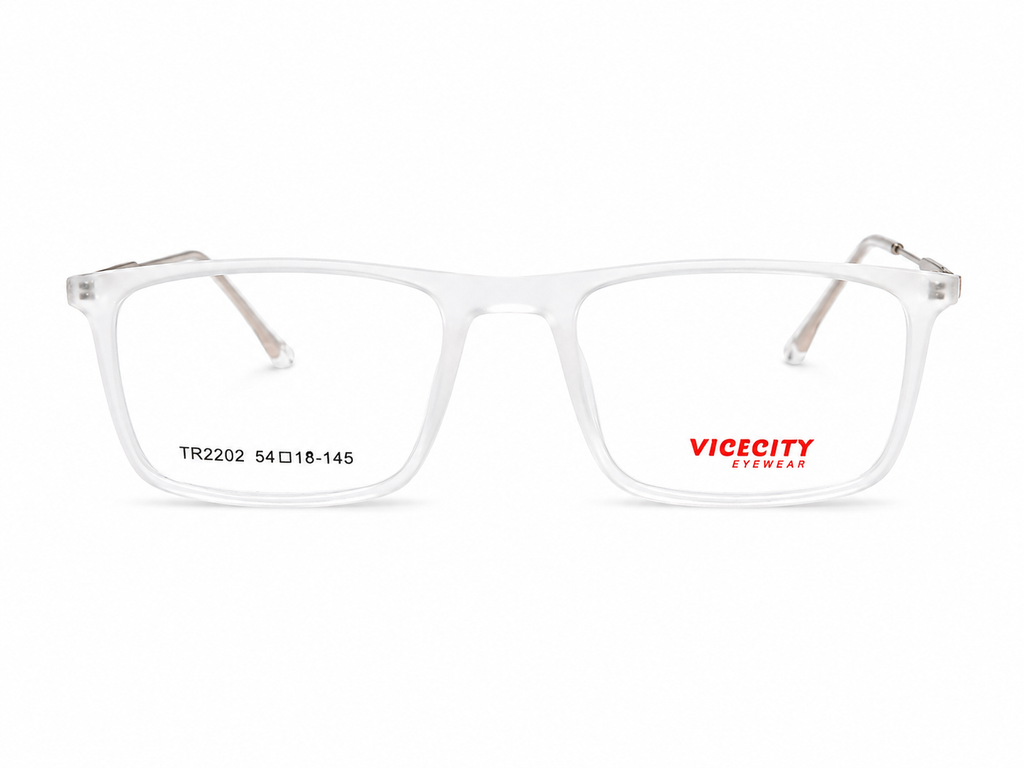 Clear Frost Rectangle Eyeglasses Frame – Lightweight  Eyewear for Men & Women