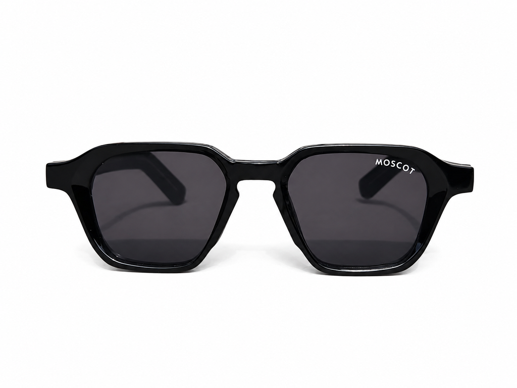 Bold Geometry – Premium Glossy Black Unisex Sunglasses