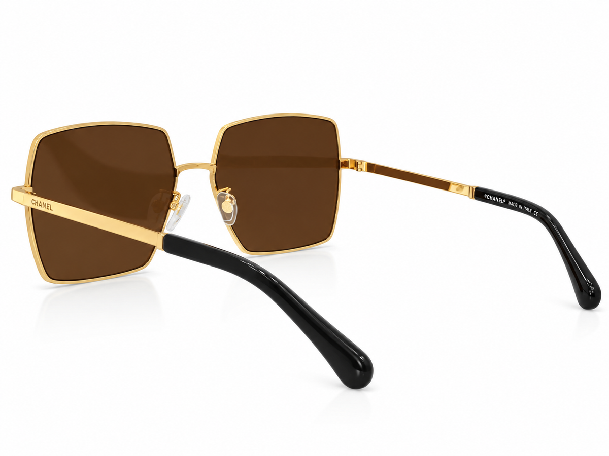 Luxe Oversized Square Sunglasses for Women – Gold & Brown