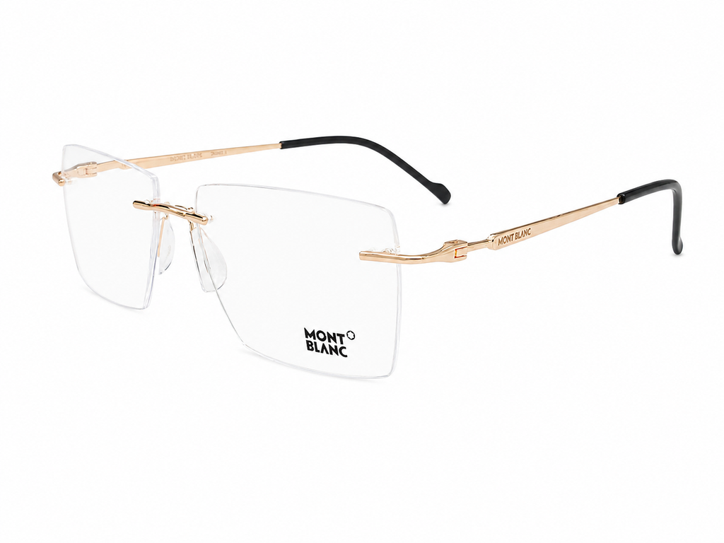 Modern Rimless Rectangular Eyeglasses – Lightweight Unisex Frame
