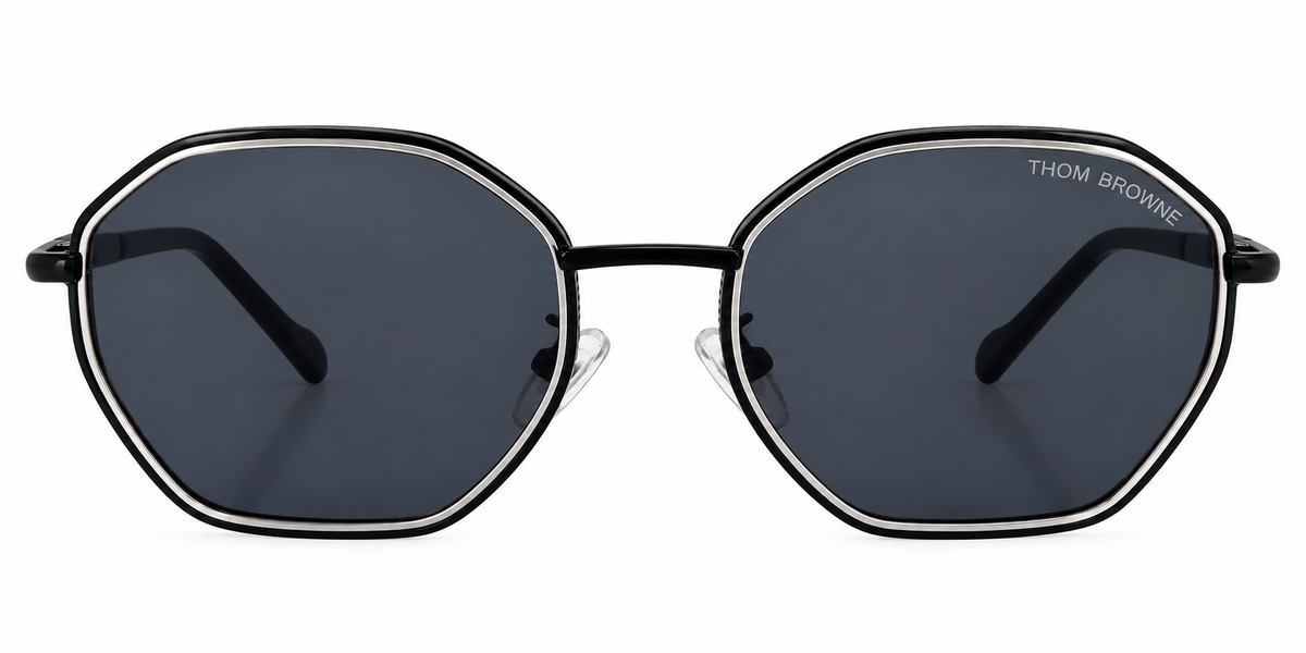 Geometric Metal Frame Sunglasses