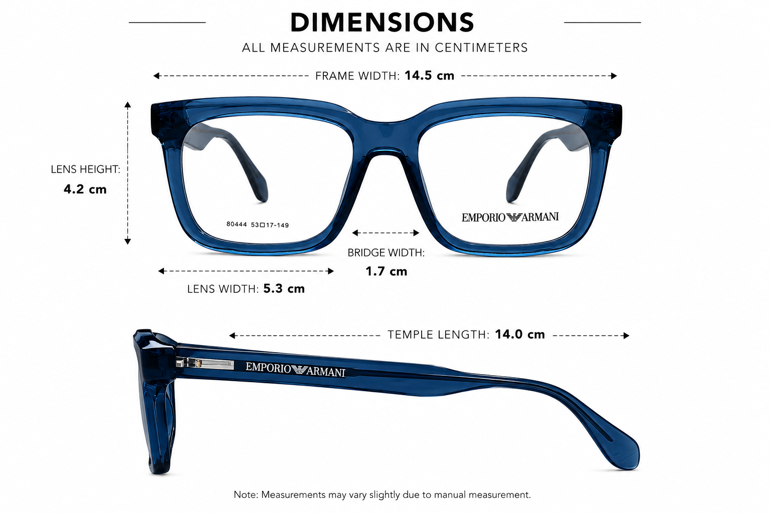 Premium Square Eyeglasses – Transparent Smoke Grey Frame | 53-17-149