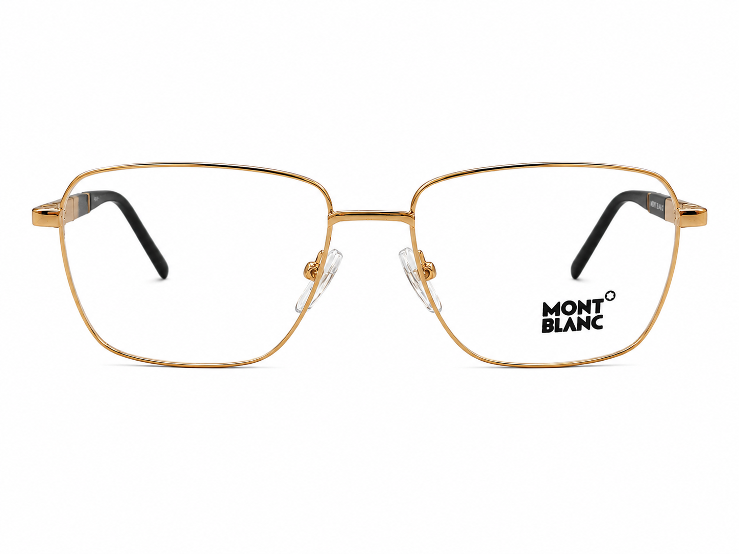 Luxury Metal Square Eyeglass Frame – Black Temples