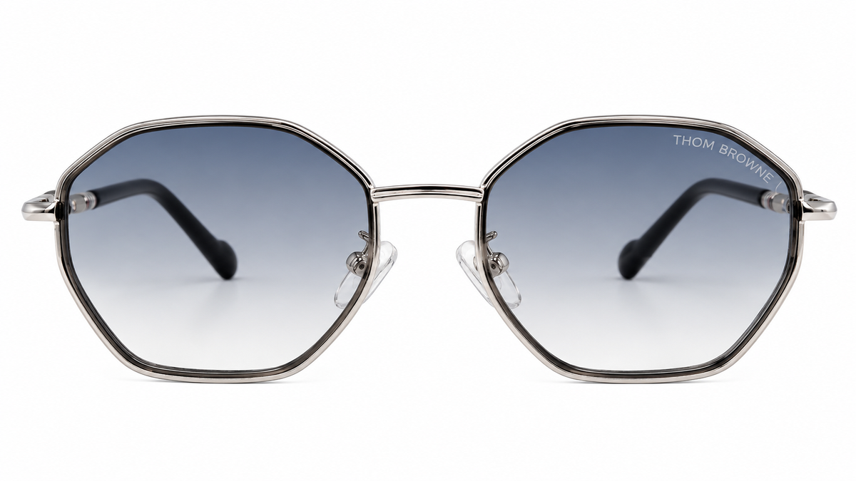 Geometric Metal Frame Sunglasses