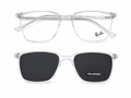 Square Optical Frame with Polarized Clip-On Sunglasses | 2-in-1 Unisex Eyewear