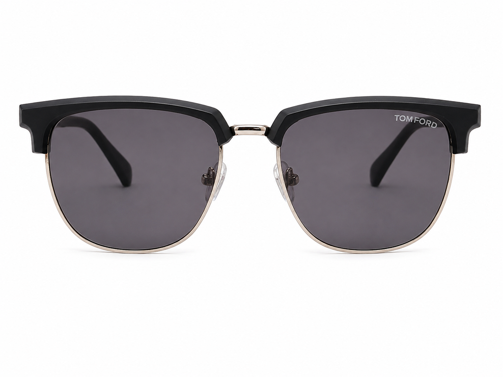 Unisex Bold Clubmaster-Style Browline Sunglasses
