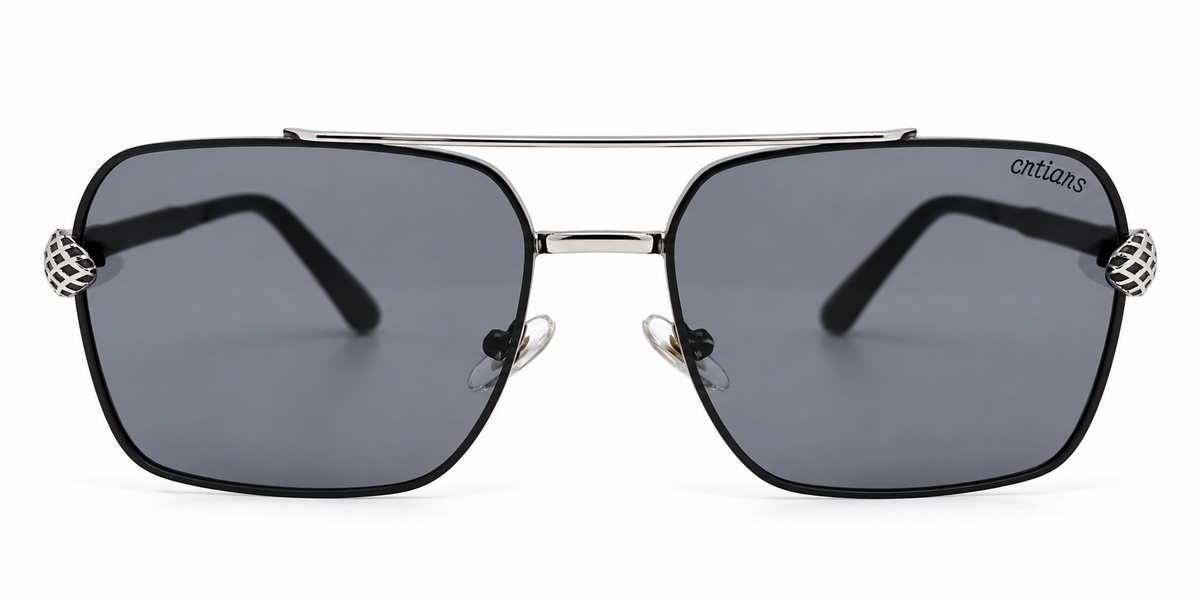 Luxury Square Double Bridge Sunglasses – Designer Temples
