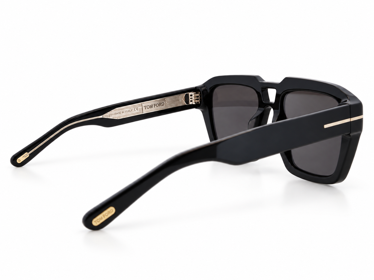FT1202 01A Redford Oversized Black Square Sunglasses