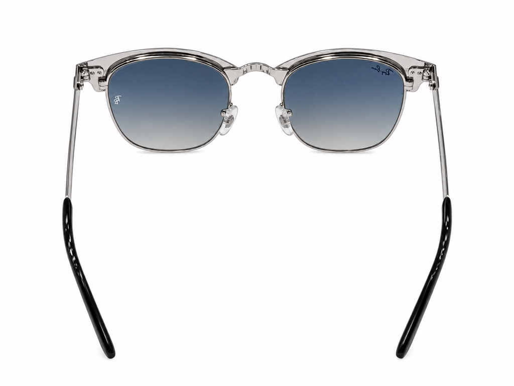 RB3716 Clubmaster Sunglasses – Black & Silver Frame