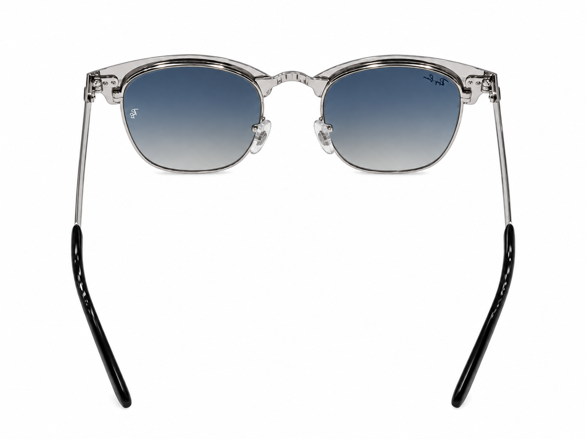 RB3716 Clubmaster Sunglasses – Black & Silver Frame