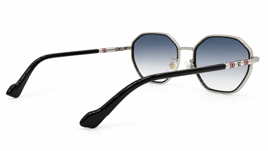 Geometric Metal Frame Sunglasses