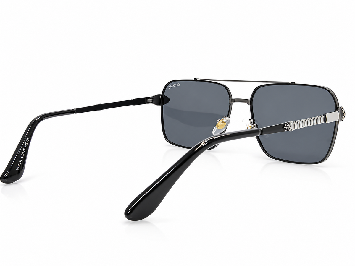 Luxury Square Double Bridge Sunglasses – Designer Temples
