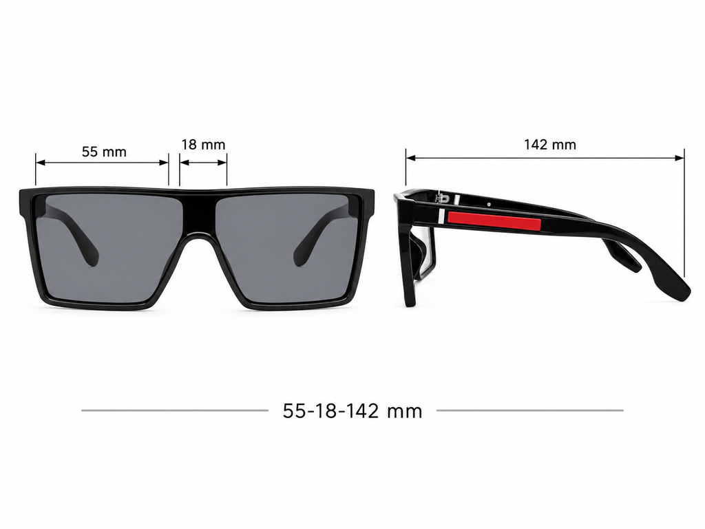 Statement Square One Piece Sunglasses