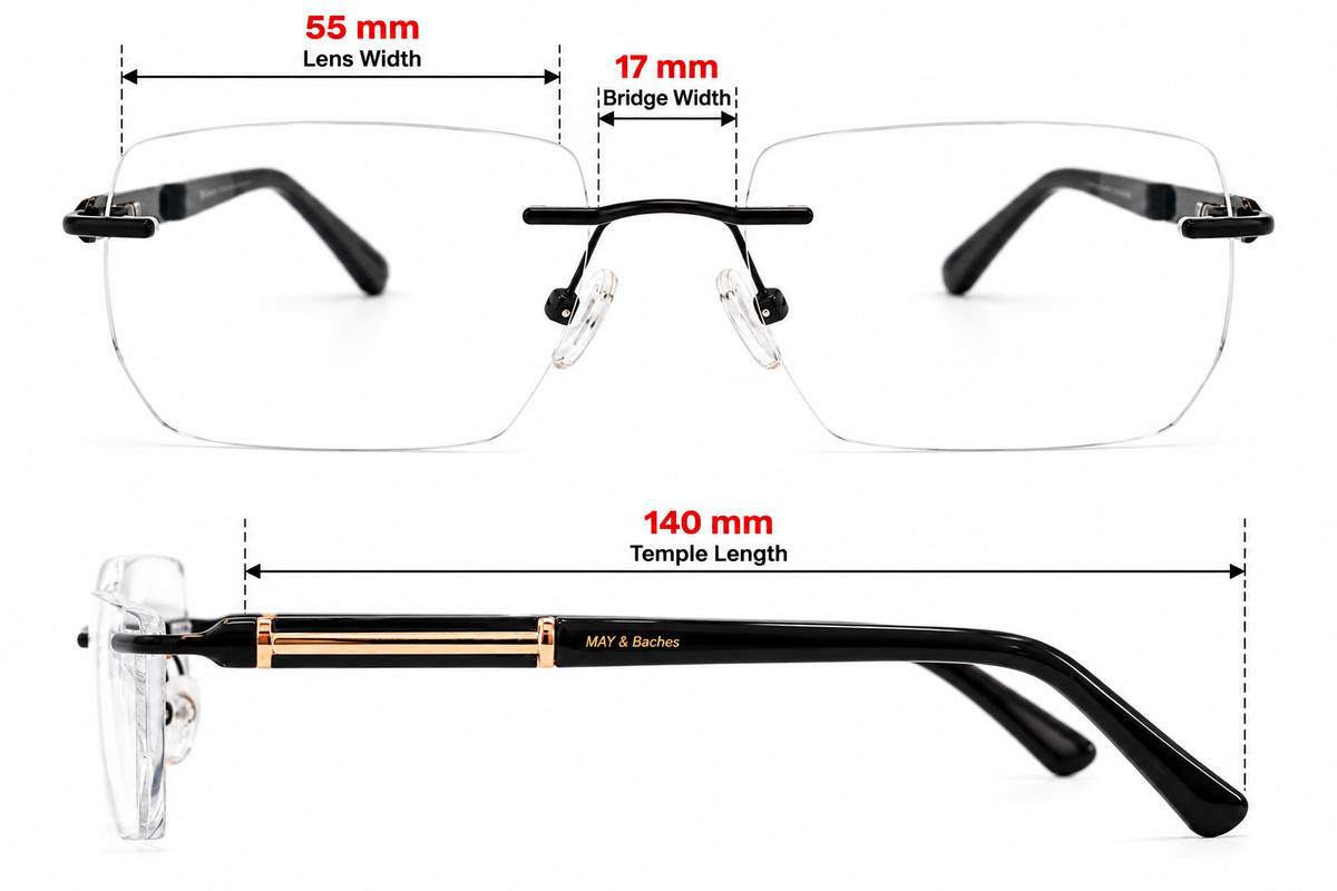 Not Your Average Eyewear  | Luxury Rimless Black & Gold