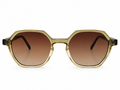 Transparent Olive Green Geometric Sunglasses