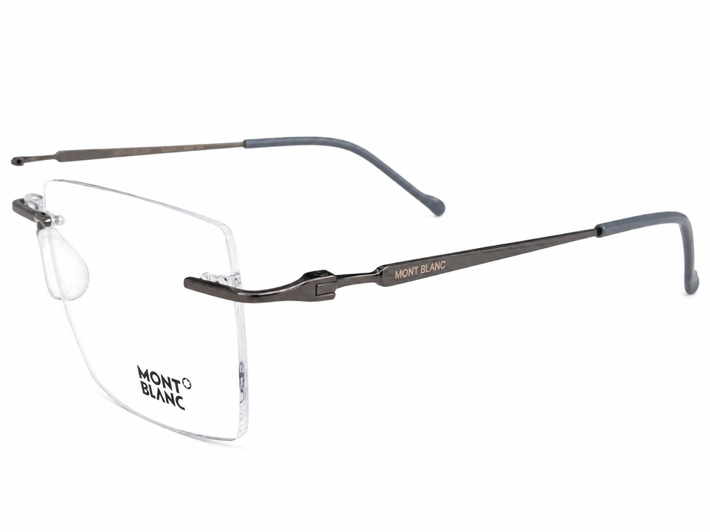 Modern Rimless Rectangular Eyeglasses – Lightweight Unisex Frame
