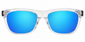 Crystal Clear Blue Mirror Sunglasses – Mercury Square Frame