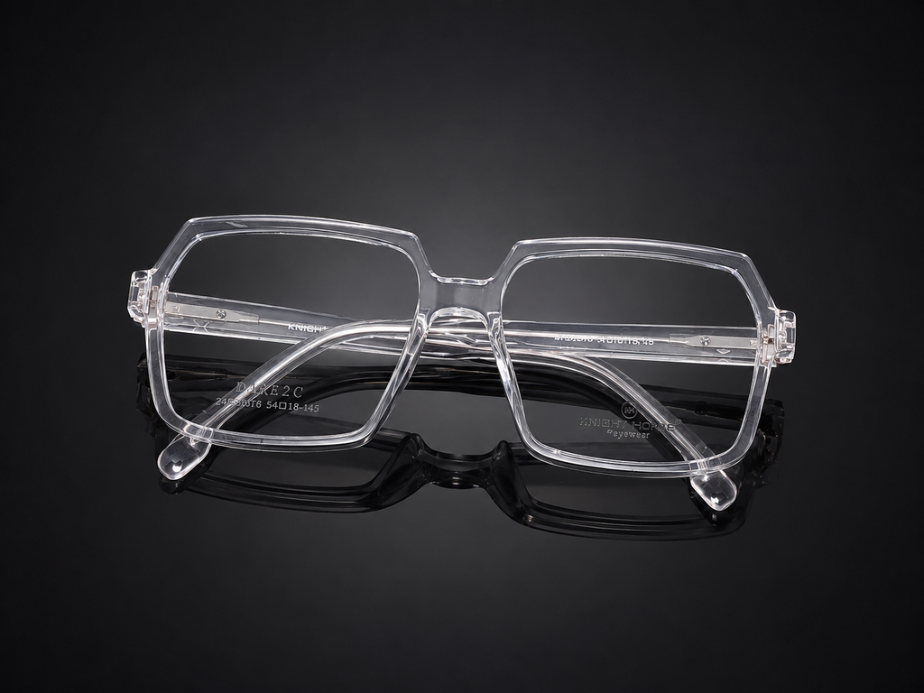 Premium Geometric Square Eyeglass Frame – Lightweight Plastic Optical Glasses for Men & Women