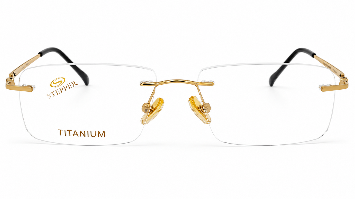 Titanium Rimless Rectangular Eyeglasses