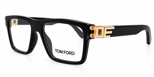 Black & Gold Rectangular Eyeglasses