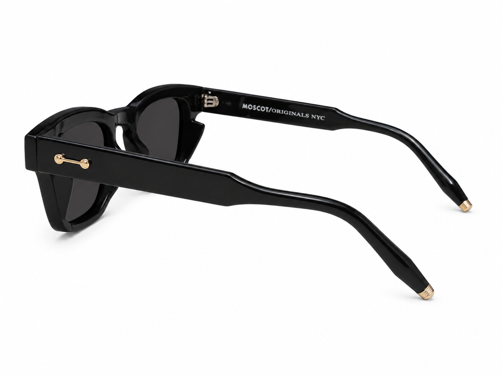 Premium Noir Square Sunglasses – Gold Accent Edition