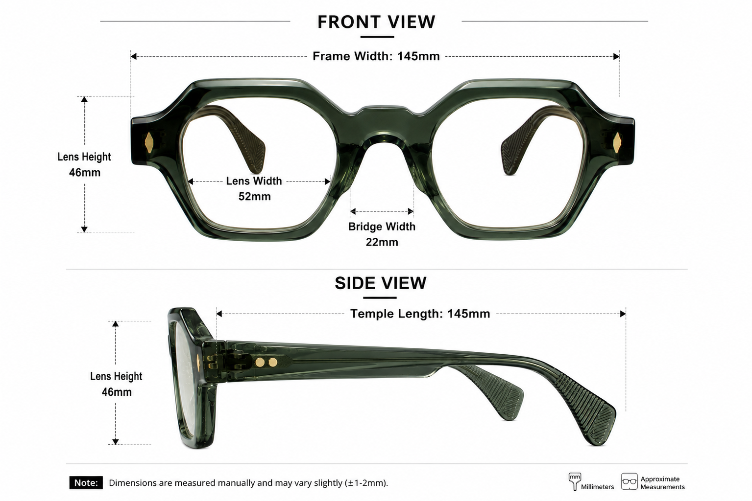 Geometric Classy Fashion Sunglasses – Smoke Green