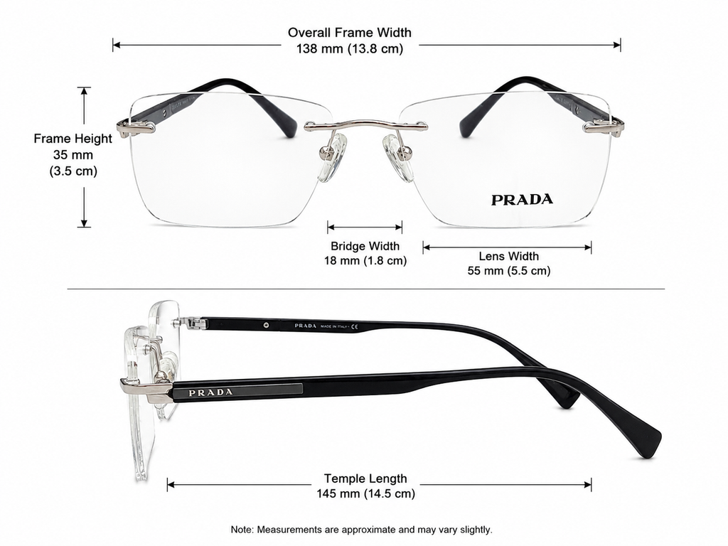 Rimless Square Eyeglasses Frame for Unisex