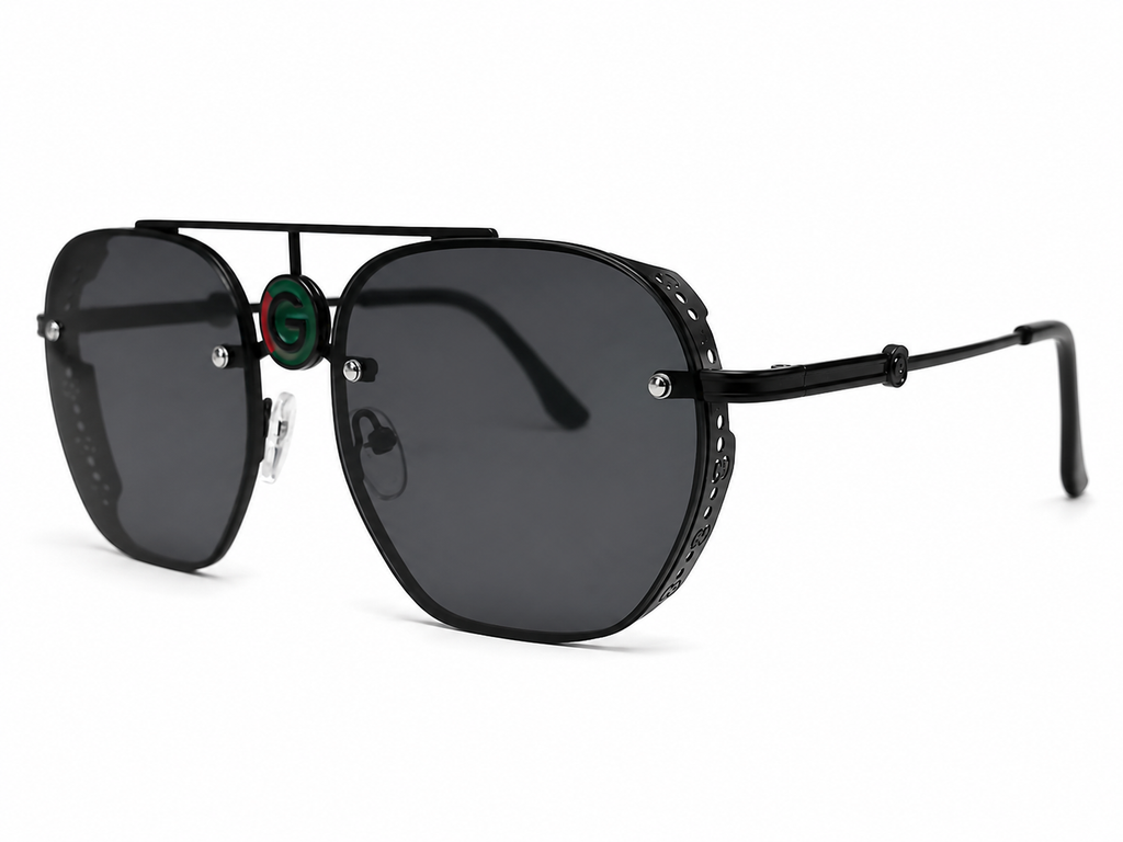 Modern Double-Bridge Geometric Sunglasses – Unisex