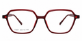 Matte Burgundy Geometric Square Eyeglasses – 172911