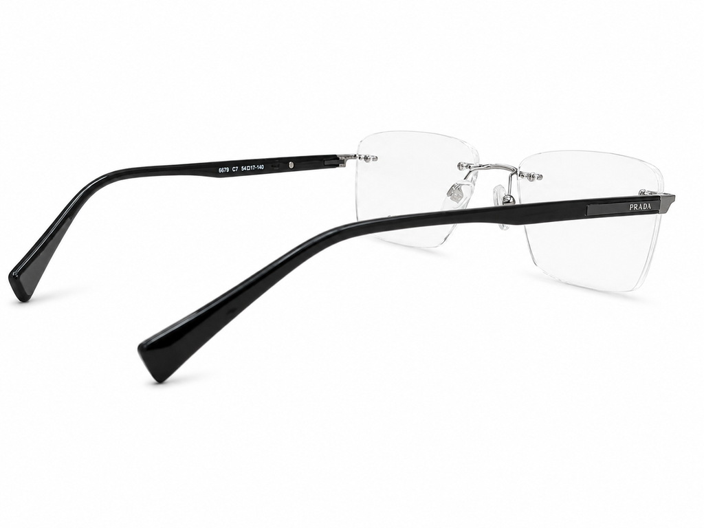 Rimless Square Eyeglasses Frame for Unisex
