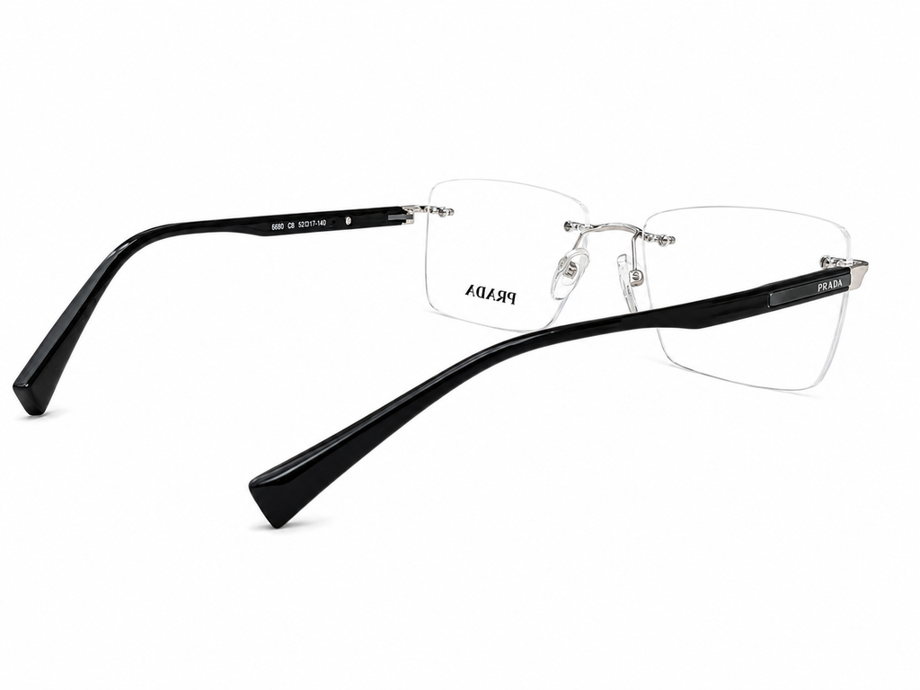 Rimless Square Eyeglasses Frame for Unisex