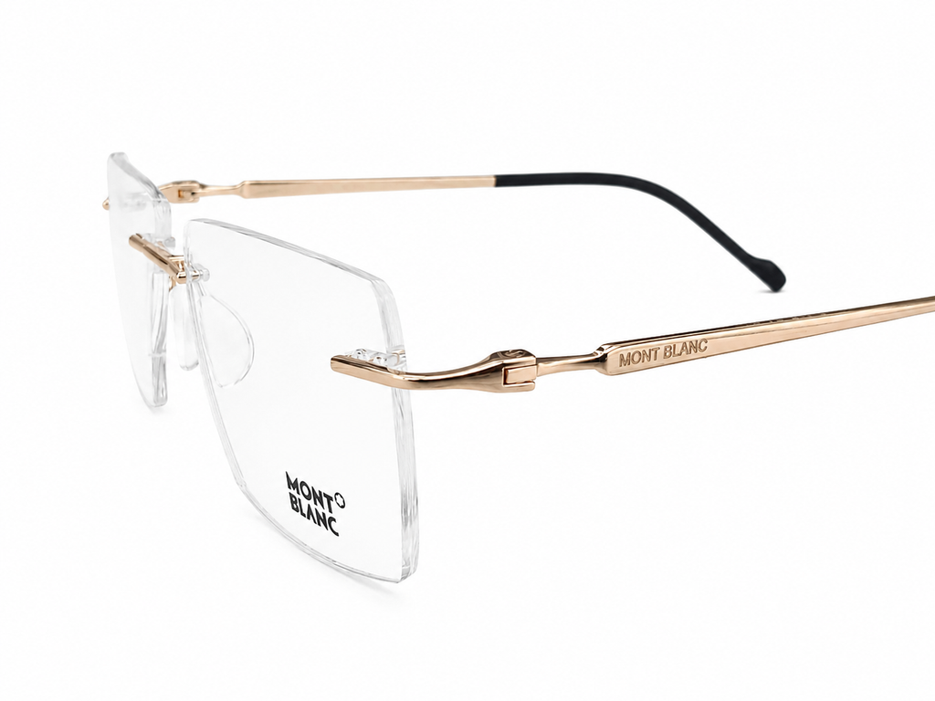 Modern Rimless Rectangular Eyeglasses – Lightweight Unisex Frame