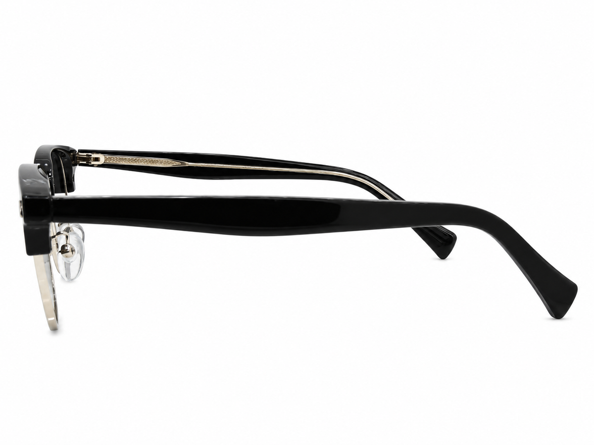 Clubmaster Sunglasses – Black & Gold Retro Browline Frame